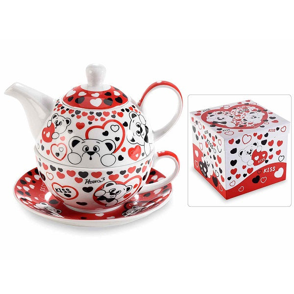 SET TAZZA, TEIERA, PIATTINO ORSETTO SAN VALENTINO